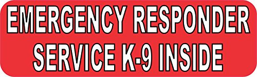 StickerTalk Emergency Responder Service K_9 Inside Magnet_ 10 inches by 3 inches