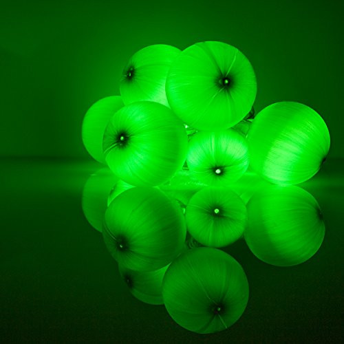 Set of 10 Green Battery Operated Satin Ball Ornament Christmas Lights LED String Lights Craft Lights on Clear Wire_ 7  Total Length
