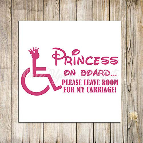 Diuangfoong Princess on Board Handicap Decal_ Handicap Sticker_ Wheelchair Decal_ Wheelchair Car Decal_ Car Decals_ Handicap Car Decal_ Handicap Symbol _ 7 inches Diuangfoong Princess on Board Handicap Decal_ Handicap Sticker_ Wheelchair Decal_ Wheelchair Car Decal_ Car Decals_ Handicap Car Decal_ Handicap Symbol _ 7 inches