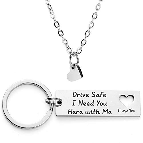 Drive Safe Keychain_ Drive Safe I Need You Here With Me Gifts for Husband Dad Boyfriend for Valentines day Father's day Birthday Gift New Driver Keychain Drive Safe Keychain_ Drive Safe I Need You Here With Me Gifts for Husband Dad Boyfriend for Valentines day Father's day Birthday Gift New Driver Keychain