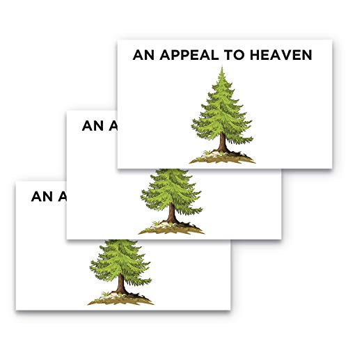 3x5 Appeal to Heaven Flag Sticker 3_Pack Made with Durable Waterproof Materials Pine Tree Flag Sticker Appeal to Heaven Bumper Sticker American Revolution Flag Sticker Appeal to Heaven Decal American Revolution Flag Decal