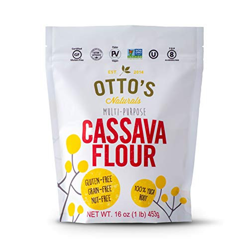 Otto's Naturals Cassava Flour _ Grain_Free_ Gluten_Free Baking Flour _ Made From 100 Percent Yuca Root _ Certified Paleo and Non_GMO Verified All_Purpose Wheat Flour Substitute _1 Lb. Bag_ Otto's Naturals Cassava Flour _ Grain_Free_ Gluten_Free Baking Flour _ Made From 100 Percent Yuca Root _ Certified Paleo and Non_GMO Verified All_Purpose Wheat Flour Substitute _1 Lb. Bag_