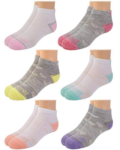 Spalding Girls No Show Studio Socks _6 Pack__ Size Medium Shoe Size  7.5_3.5_ Grey