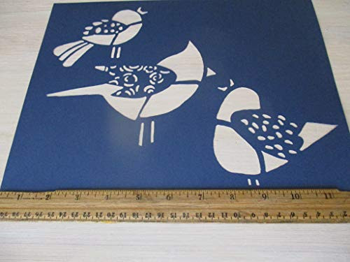 Vintage look 3 BIRDS song bird song birds singing birds cardstock STENCIL primitive antique look style YOU RECEIVE QTY 2