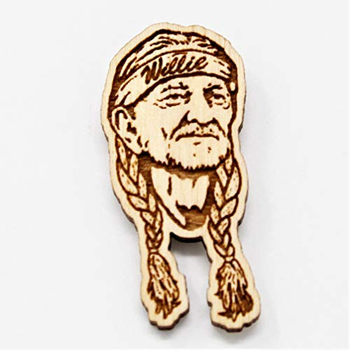 Willie Nelson Wood Pin _ Handmade Texas Highwayman Memorabilia