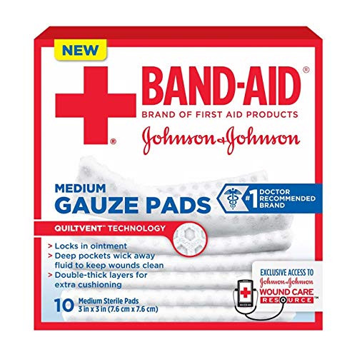Johnson and Johnson Band_Aid First Aid Gauze Pads 3 Inches X 3 Inches 10 Each _Pack of 3_ Johnson and Johnson Band_Aid First Aid Gauze Pads 3 Inches X 3 Inches 10 Each _Pack of 3_