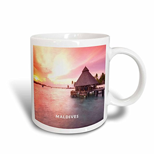 3dRose The Maldives in The Indian Ocean at Sunset Ceramic Mug, 15-Ounce