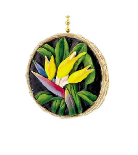 Clementine Designs Tiki Tropical Bird of Paradise Decor Fan Light Pull