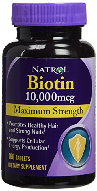 Natrol Biotin 10_000 mcg Maximum Strength Tablets_ 100 count bottle Natrol Biotin 10_000 mcg Maximum Strength Tablets_ 100 count bottle