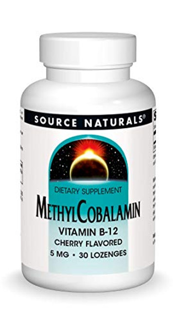 Source Naturals MethylCobalamin Vitamin B_12 1000mcg Cherry Flavored _ 30 Lozenges