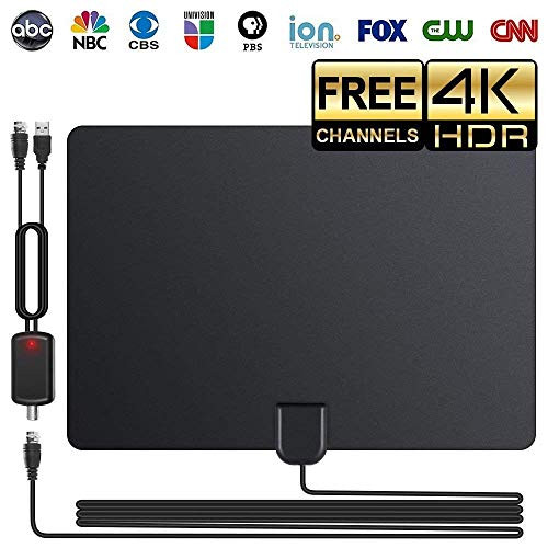 TV Antenna HD Digital,Skywire TV Antenna Amplified 150 Mile Range Support 4K 1080p for Indoor Digital HDTV Amplifier Signal Booster -16.4ft Coax Cable/Power Adapter