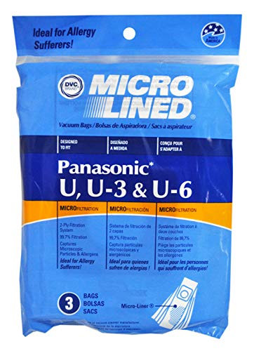 Panasonic Paper Bag U3 U6 Alergen 3 Pack Dvc Replacement  435597