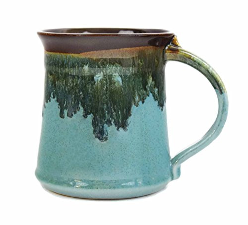 Clay In Motion Handmade Ceramic Medium Mug 16oz - Ocean Tide