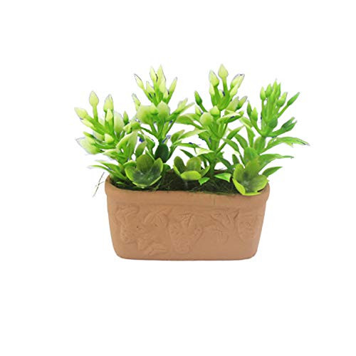 BullkerDirect Miniature Dollhouse Models DIY Decor Doll House Kit Simulation Plant Flower Pot Model Figurine Miniature Doll House Garden Accessory J
