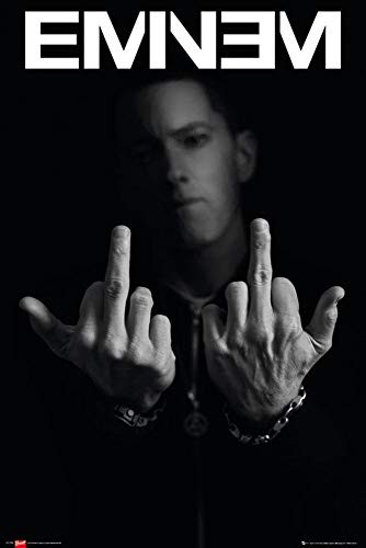 Eminem Poster _ Studio B Finger 36x24 Wall Art P1753