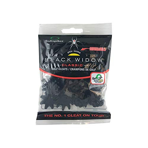 SOFTSPIKES Black Widow Fast Twist 3.0 Golf Cleats 18 Count