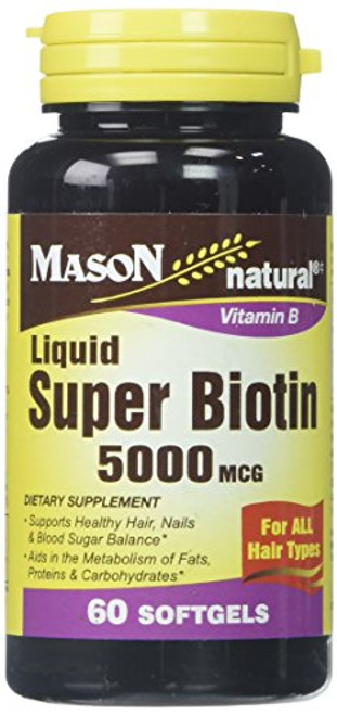 Mason Vitamins Biotin 5000 mcg Softgels_ 60 Count Mason Vitamins Biotin 5000 mcg Softgels_ 60 Count