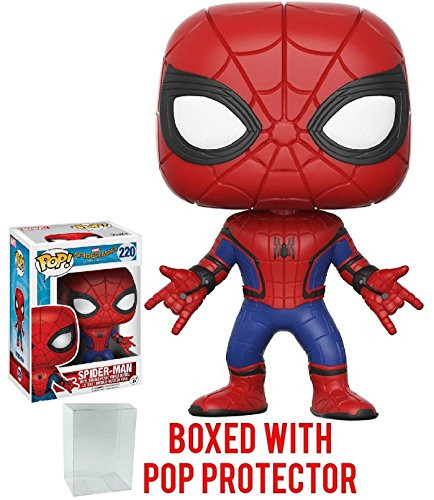 Funko Pop! Marvel: Spider-Man Homecoming - Spider-Man Vinyl Figure (Bundled with Pop Box Protector Case)
