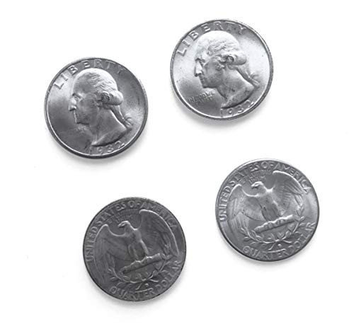 Canailles 2_Pack Double_Sided Quarters_ 1 Double_Sided Heads Coin and 1 Double_Sided Tails Coin_ Cool Novelty Quarter for Magic Tricks or Pranks