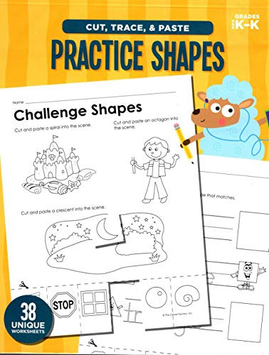 Cut_ Trace_ and Paste Practice Shapes _ Reproducible Educational Workbook _ Grades Pre_K _ K
