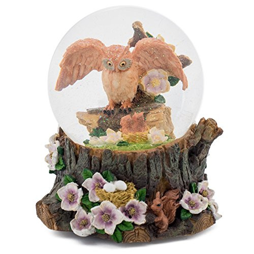 Wise Owl 100MM Music Water Globe Plays Tune Music of the Night