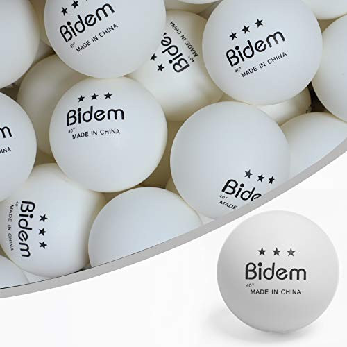 Bidem Ping Pong Balls_ Advanced 3_Star Table Tennis Balls_ Bulk Ping Pong Balls for Competition and Training_Pack of 60 _White_