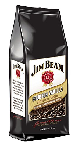 Jim Beam Bourbon Vanilla Bourbon Flavored Ground Coffee _ 12 Ounce Bag