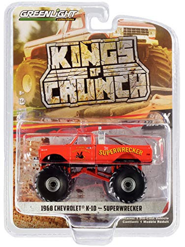 1968 Chevy K_10 Monster Truck Superwrecker Orange Kings of Crunch Series 8 1 64 Diecast Model Car by Greenlight 49080 A