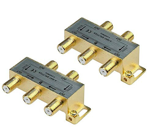 iMBAPrice 110015_2 _2_Pack_ Glod Plated 2.4 Ghz 4_Way Coaxial Cable Splitter F_Type Screw for Video Satellite Splitter VCR Cable Splitter TV Splitter Antenna Splitter RG6 Splitter iMBAPrice 110015_2 _2_Pack_ Glod Plated 2.4 Ghz 4_Way Coaxial Cable Splitter F_Type Screw for Video Satellite Splitter VCR Cable Splitter TV Splitter Antenna Splitter RG6 Splitter