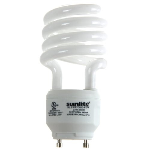 Sunlite SL23 E GU24 27K 23 Watt Spiral Energy Star Certified CFL Light Bulb GU24 Base Warm White