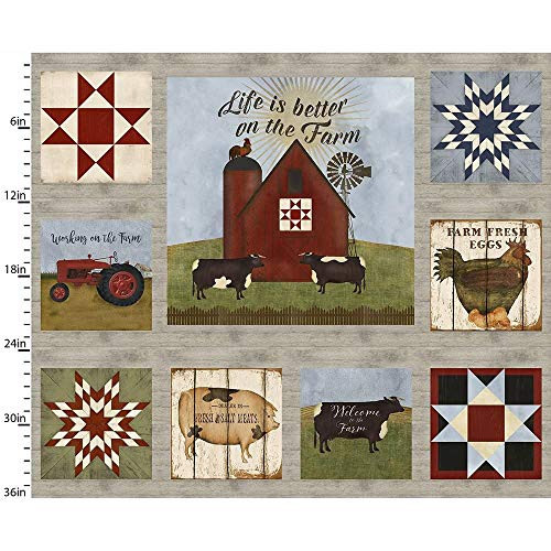 3 Wishes Fabrics On The Farm Farm Life Barn Panel