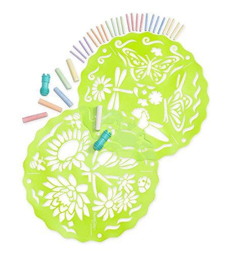 ChalkScapes Mandala Sidewalk Chalk Stencil Set, 22.5'' Diam. - Flowers and Butterflies