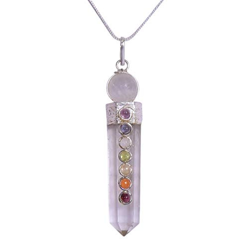 Clear Quartz Crystal Pendant 7 Chakra 