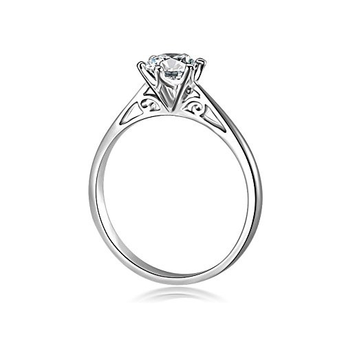 Uloveido 925 Sterling Silver Promise Ring for Women Girlfriend_ Cubic Zirconia CZ Diamond Eternity Engagement Wedding Promise Ring _Size 7_ JZ048 Uloveido 925 Sterling Silver Promise Ring for Women Girlfriend_ Cubic Zirconia CZ Diamond Eternity Engagement Wedding Promise Ring _Size 7_ JZ048