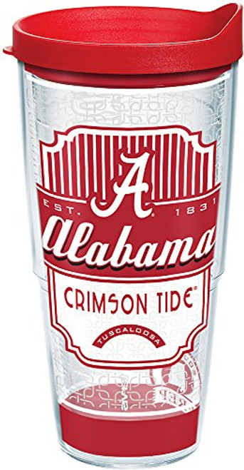 Tervis 1229011 Alabama Crimson Tide Pregame Prep Tumbler with Wrap and Red Lid 24oz, Clear Tervis 1229011 Alabama Crimson Tide Pregame Prep Tumbler with Wrap and Red Lid 24oz, Clear
