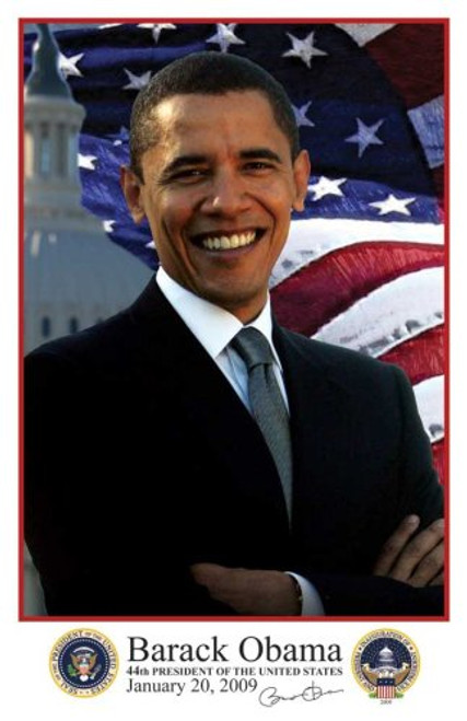 Pop Culture Graphics Barack Obama _ 11 x 17_2009 Inaugural Portrait with Inaugural and Presidential Seals _ Style B Pop Culture Graphics Barack Obama _ 11 x 17_2009 Inaugural Portrait with Inaugural and Presidential Seals _ Style B