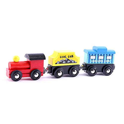 BARMI 3Pcs Set Magnetic Wooden Mini Train Carriage Model Educational Kids Toy Gift_Perfect Child Intellectual Toy Gift Set E BARMI 3Pcs Set Magnetic Wooden Mini Train Carriage Model Educational Kids Toy Gift_Perfect Child Intellectual Toy Gift Set E