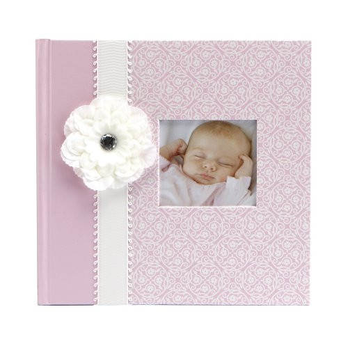 C.R. Gibson Pink Photo Album Baby Book for Girls, 10.4 x 9.7 x 1.9 inches, 80 Pages