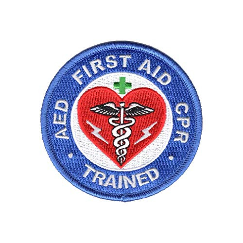 First Aid CPR AED Trained 100 Percent  Embroidered Patch Health  and  Safety Work Team _ F 151