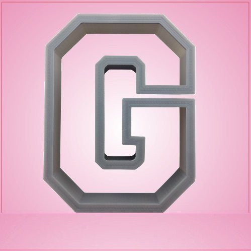 Varsity Letter G Cookie Cutter 3 inch _plastic_