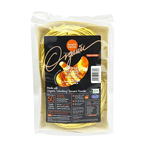 Zenxin Organic Turmeric Noodles 7oz. _1 pack__ High Fiber_ High Protein Authentic Tasty  and  Nutritious with Turmeric Puree_ Organic  and  100 Percent  Natural_ Easy Cook_ Veggie Noodles_ 4 Serving