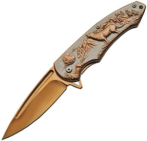 Rite Edge CN300403GD_BRK Wolf Framelock A O Gold