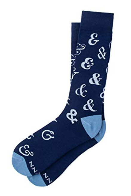 Men's Hipster Ampersand Addict  and  Computer And Novelty Crew Dress  and  Trouser Socks _Navy Blue_ Men's Hipster Ampersand Addict  and  Computer And Novelty Crew Dress  and  Trouser Socks _Navy Blue_