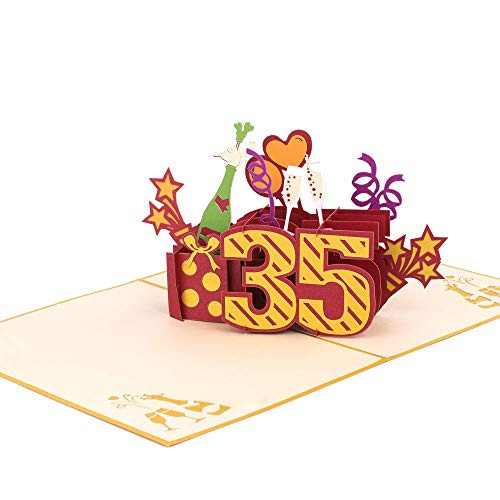 Happy birthday pop up card_ 3D Popup Greeting Cards _Happy Birthday Number Age 35th pop up card_