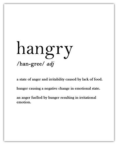 Hangry Definition Typography Wall Art Print  Funny _8x10_ Unframed Poster Print _ Great Gift Idea Under  15 for Kitchen Decor