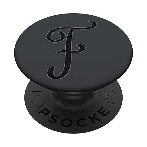 Black letter F With Dog Paw Print On Dark Grey PopSockets PopGrip  Swappable Grip for Phones  and  Tablets Black letter F With Dog Paw Print On Dark Grey PopSockets PopGrip  Swappable Grip for Phones  and  Tablets