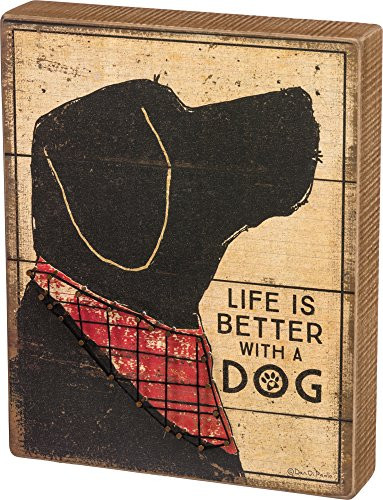 Primitives by Kathy Life Is Better With A Dog String Art Box Sign 8" x 10"