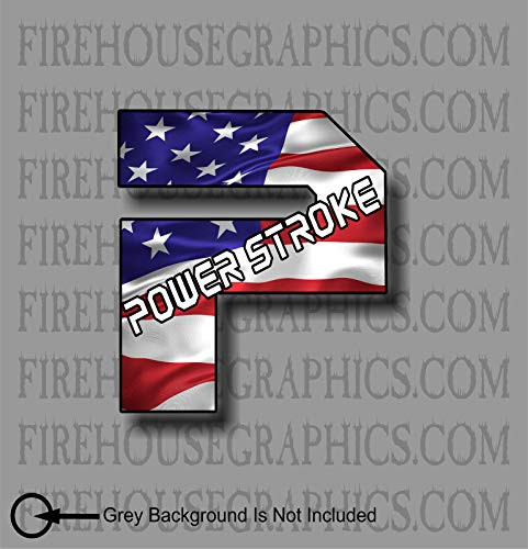 3M Ford F_250 F_350 Powerstroke Superduty American Flag Diesel Sticker Decal _2 Pack 5 inch _
