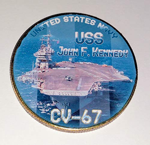 Navy USS John F Kennedy CV_67 Colorized Challenge Art Coin