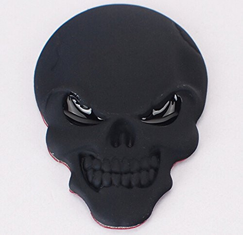Wanheyao Car Motorcycle Awesome Skeleton Logo 3D Metal Emblem Badge Decal Skull Demon Bone Sticker Dark Black_Pack of 2_ Wanheyao Car Motorcycle Awesome Skeleton Logo 3D Metal Emblem Badge Decal Skull Demon Bone Sticker Dark Black_Pack of 2_